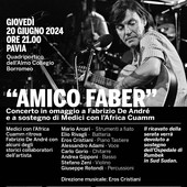 Il 20 giugno a Pavia, “Amico Faber”: CNAO e Almo Collegio Borromeo organizzano un concerto benefico per Medici con l'Africa CUAMM