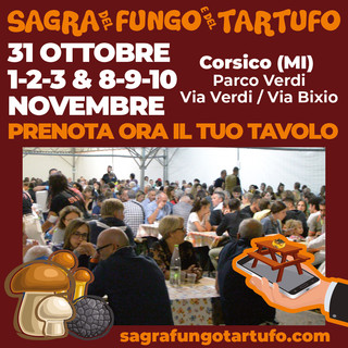 Corsico ospita l'evento “Re Fungo e Mr. Tartufo”: due weekend all’insegna dei sapori autunnali tra tartufi, funghi e divertimento, con una speciale festa di Halloween