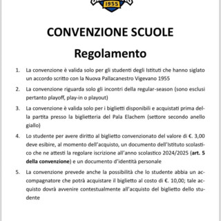 Basket serie A2, salgono a 12 le convenzioni con le scuole del territorio per tifare Vigevano 1955