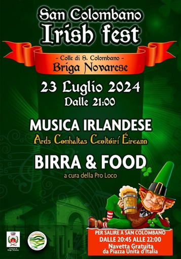 &quot;Il cielo d’Irlanda e la &quot;San Colombano Irish Fest&quot;, sul colle di San Colombano tornano la musica il teatro e il divertimento