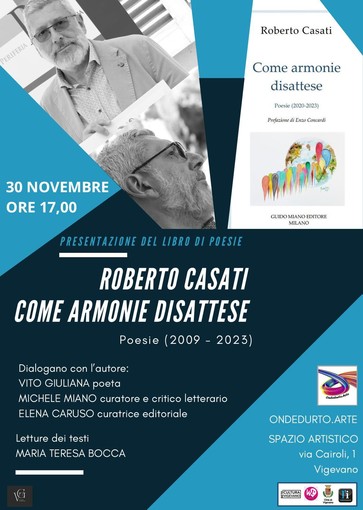 &quot;Come armonie disattese&quot;, il nuovo volume di poesie del vigevanese Roberto Casati