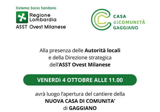 Gaggiano: il 4 ottobre partono i lavori per la Casa di Comunità