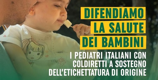 Obbligo d’indicare l’origine geografica anche su tutti gli alimenti destinati ai bambini: i pediatri italiani firmano la proposta di legge europea di Coldiretti