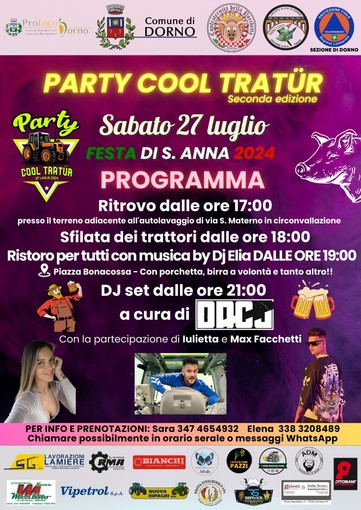 Dorno: torna l'evento &quot;Party cool tratur&quot; giunto alla 2° edizione