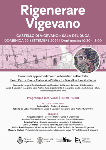 Vigevano: mostra delle ipotesi progettuali urbanistiche realizzate dai ragazzi del dipartimento di ingegneria civile e architettura dell'università