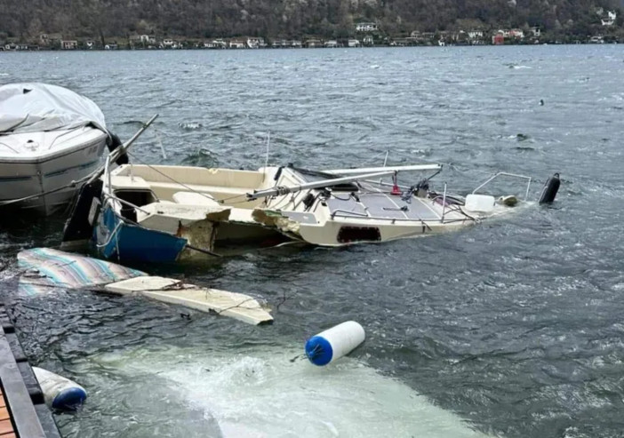 Vento a 90 km/h, 4 imbarcazioni affondano nel lago di Lugano