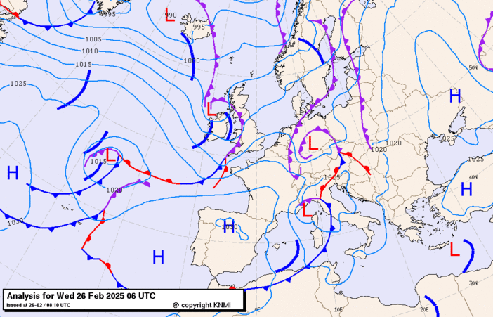 Previsioni meteo per mercoledì 26, giovedì 27, venerdì 28 (febbraio)