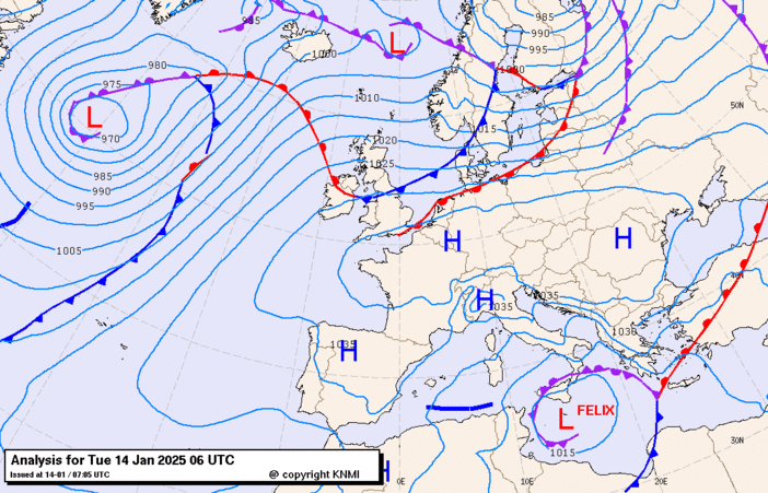 Previsioni meteo per martedì 14, mercoledì 15, giovedì 16 (gennaio)