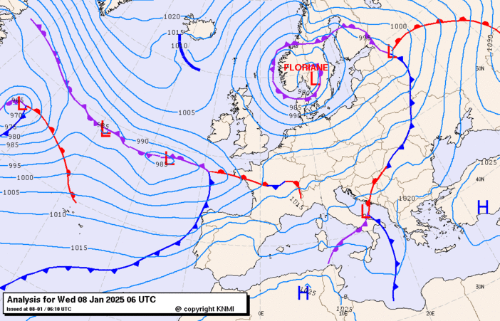 Previsioni meteo per mercoledì 8, giovedì 9, venerdì 10 (gennaio)