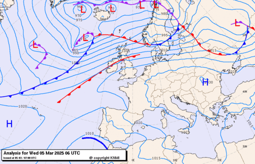 Previsioni meteo per mercoledì 5, giovedì 6, venerdì 7 (marzo)