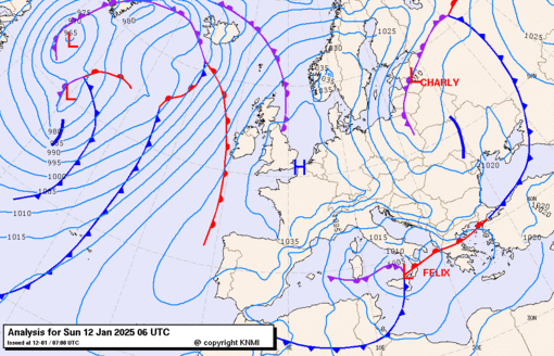 Previsioni meteo per domenica 12, lunedì 13, martedì 14 (gennaio)