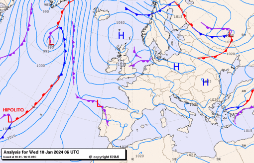 Previsioni meteo per mercoledì 10, giovedì 11, venerdì 12 (gennaio)