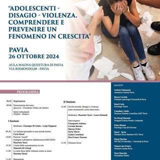 Disagio e giovani: sabato 26 ottobre il convegno in questura a Pavia organizzato dall’ordine dei medici