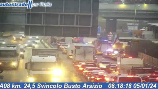 La situazione del traffico allo svincolo visto dalle webcam di Autostrade per l'Italia