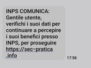 Il nuovo sms truffa dal finto Inps