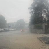 Fiumi d’acqua in via Sanvito oggi pomeriggio a Varese