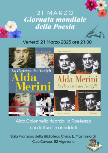 Vigevano, &quot;La Poetessa dei Navigli Alda Merini&quot;. Presentazione del libro di Aldo Colonnello