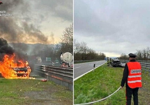 Auto in panne prende fuoco lungo l’A21 nei pressi di Cremona