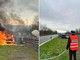 Auto in panne prende fuoco lungo l’A21 nei pressi di Cremona