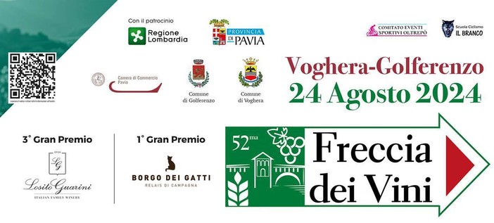 Freccia dei Vini il 24 agosto, da Voghera a Golferenzo