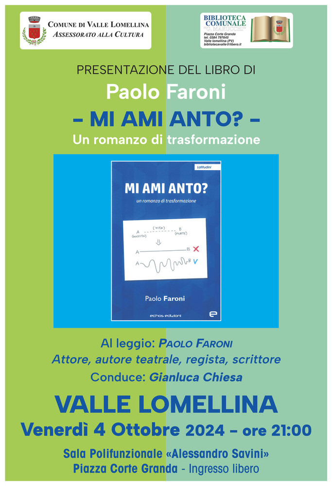 Valle: &quot;Mi ami Anto?&quot;, il romanzo di Paolo Faroni presentato alla biblioteca &quot;Marucchi&quot;