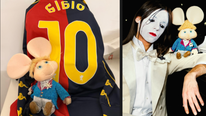 Topo Gigio, dopo il successo al Teatro Ariston l’omaggio del Genoa: per lui una maglia rossoblù speciale