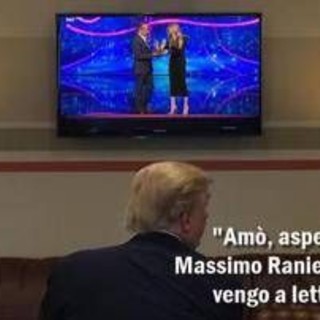 Sanremo in uno scatto, la vignetta di Osho: per chi tifa Trump?